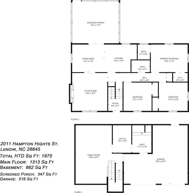 2011 Hampton Heights St, Lenoir, NC 28645 - home floor plan