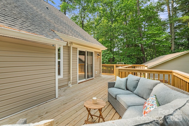 212 Riva Ridge Dr, Fairview, NC 28730 - wooden deck with an outdoor hangout area