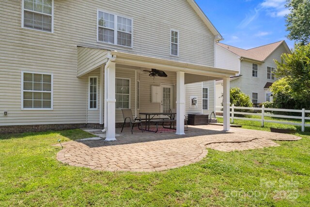 4764 Brockton Ct NW, Concord, NC 28027 - rear view of house with a patio and a ceiling fan