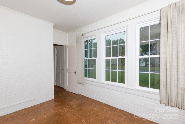761 Milton Ave, Rock Hill, SC 29730 - empty room featuring brick wall and ornamental molding