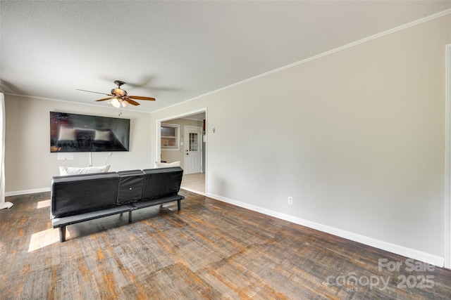 739 Springdale Rd, Rock Hill, SC 29730 - living room with ceiling fan, ornamental molding, and wood finished floors