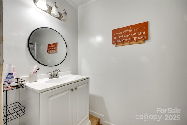 739 Springdale Rd, Rock Hill, SC 29730 - bathroom featuring crown molding and vanity