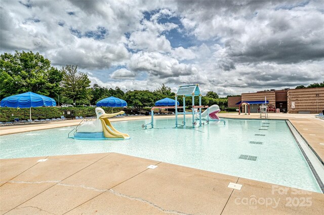 10022 Wayfair Meadow Ct, Charlotte, NC 28277 - community pool featuring a water slide