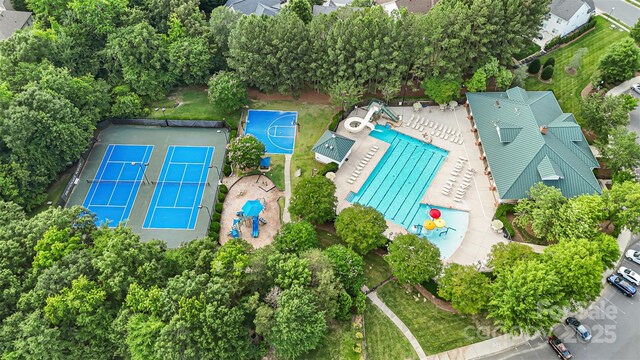 12312 Mcallister Park Dr, Charlotte, NC 28277 - drone / aerial view of a pool