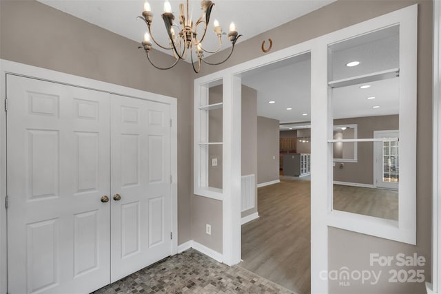 3333 Roberta Rd, Concord, NC 28027 - unfurnished dining area with a chandelier and recessed lighting