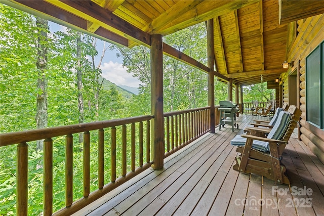 536 Tawodi Trl, Maggie Valley, NC 28751 - wooden deck with area for grilling