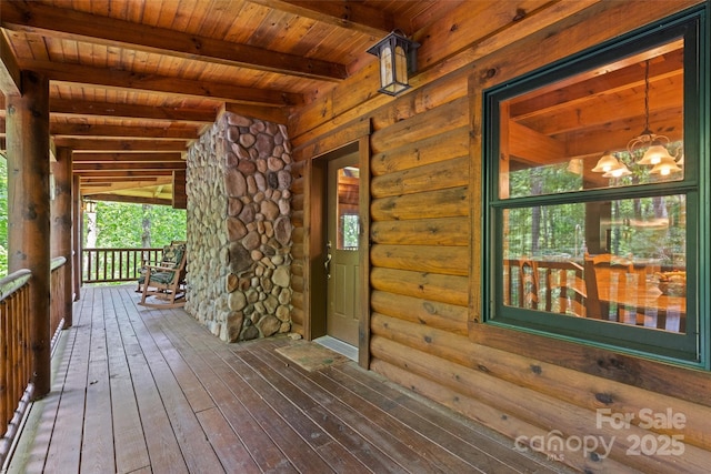 536 Tawodi Trl, Maggie Valley, NC 28751 - view of wooden porch