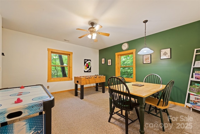 536 Tawodi Trl, Maggie Valley, NC 28751 - rec room featuring carpet, ceiling fan, and plenty of natural light