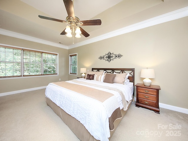 155 Culpeze Rd, Mooresville, NC 28117 - bedroom featuring light carpet, crown molding, and a ceiling fan