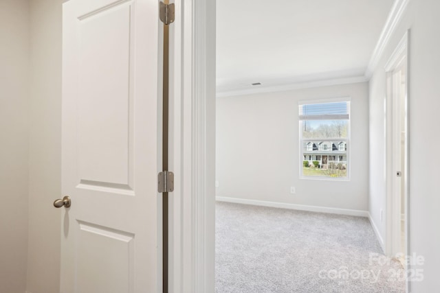 1730 Old Rivers Rd, Concord, NC 28027 - hall with crown molding, carpet, and baseboards