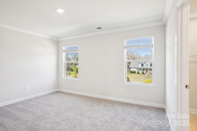 1730 Old Rivers Rd, Concord, NC 28027 - carpeted spare room featuring crown molding, baseboards, and recessed lighting