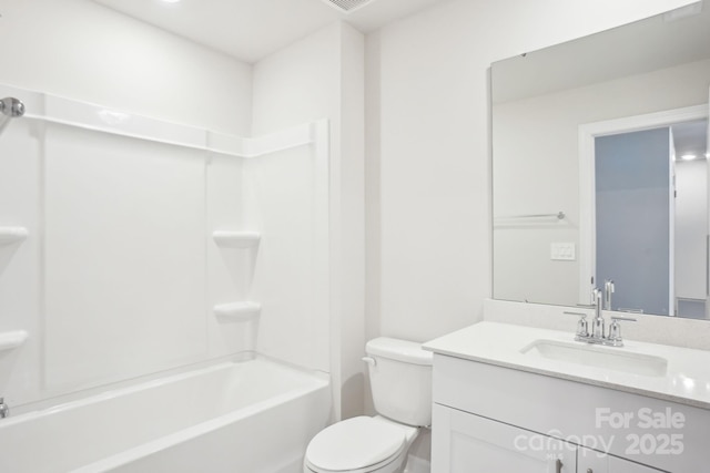 1423 Old Rivers Rd, Concord, NC 28027 - full bathroom with vanity, toilet, and bathing tub / shower combination