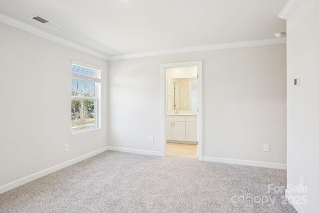 1423 Old Rivers Rd, Concord, NC 28027 - unfurnished room featuring ornamental molding, light colored carpet, baseboards, and a smoke detector