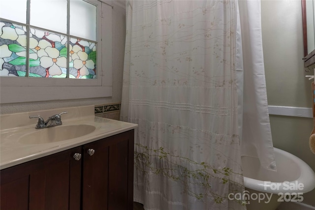 6 Wood Ave, Asheville, NC 28803 - full bath with a sink and a shower with shower curtain