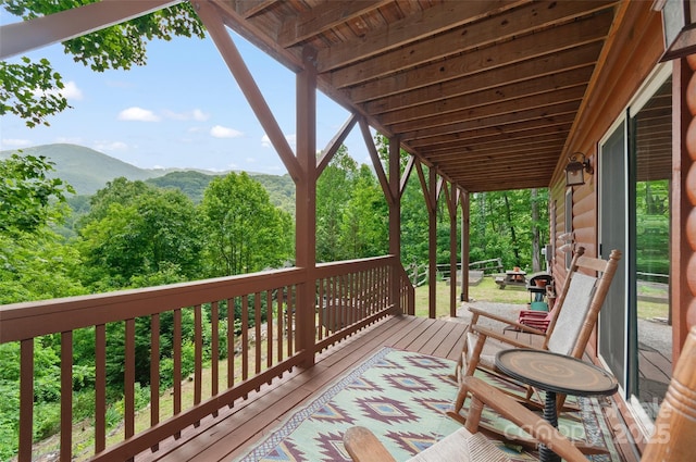 314 Prosperity Rdg, Waynesville, NC 28785 - wooden deck with a mountain view