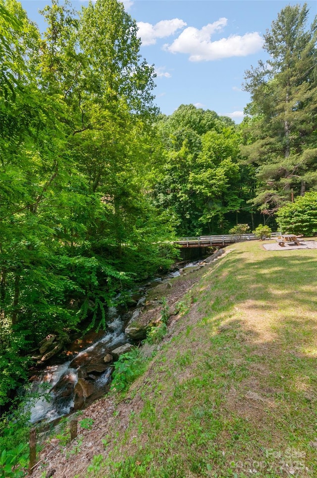 314 Prosperity Rdg, Waynesville, NC 28785 - view of yard featuring an outdoor fire pit and a forest view