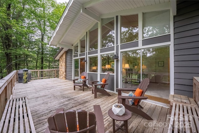 1207 Ridge Rd Unit 25, Glade Valley, NC 28627 - wooden terrace with grilling area