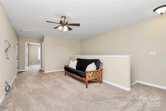 1397 Tupelo Rd, Clover, SC 29710 - sitting room with a ceiling fan, carpet floors, and baseboards