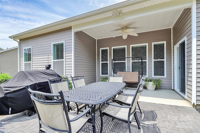 1397 Tupelo Rd, Clover, SC 29710 - view of patio / terrace featuring a ceiling fan and outdoor dining area