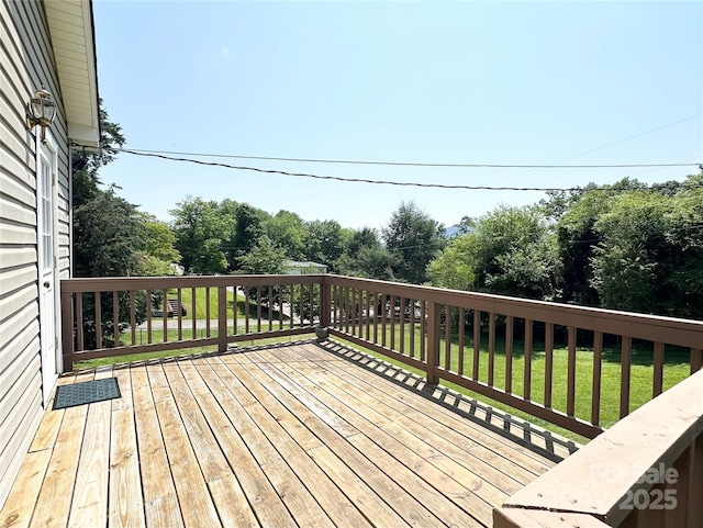 820 NE Seehorn St NE, Lenoir, NC 28645 - deck with a yard and view of scattered trees