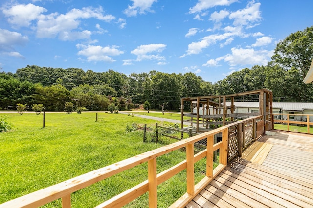245 Walt Corriher Rd, China Grove, NC 28023 - wooden terrace featuring a yard