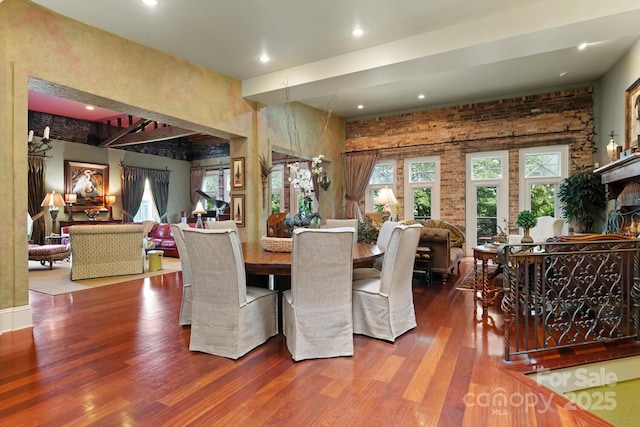 231 N Main St, Hendersonville, NC 28792 - dining space featuring wood finished floors and recessed lighting