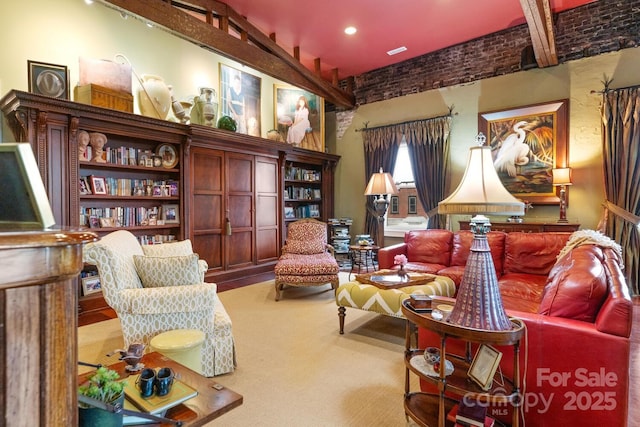 231 N Main St, Hendersonville, NC 28792 - carpeted living area featuring recessed lighting