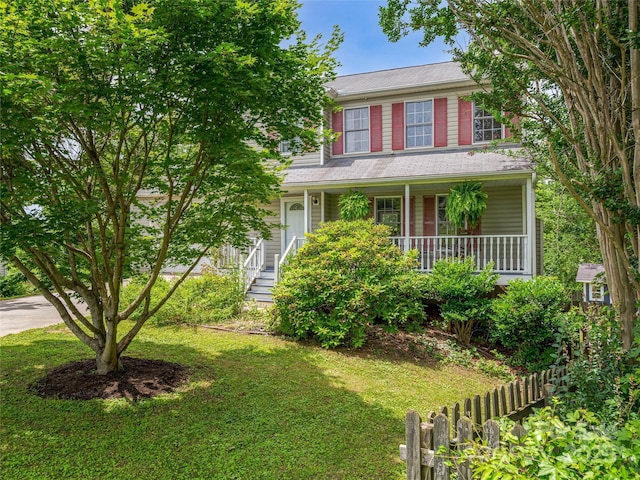 7 Mill Stone Dr, Asheville, NC 28803 - view of front of home featuring covered porch and a front yard