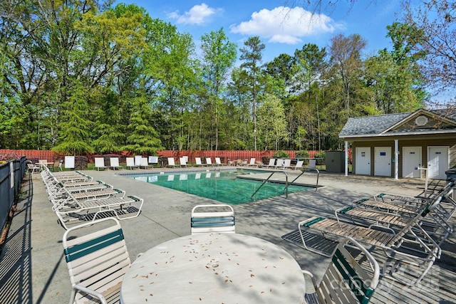 158 Snead Rd, Fort Mill, SC 29715 - community pool with a patio area and view of wooded area