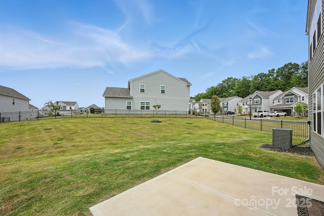 223 Haddonsfield Dr, Mooresville, NC 28115 - view of yard with a residential view, a patio, and central AC