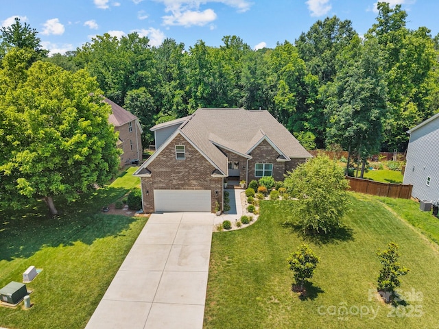 3633 Longpond Ln, Monroe, NC 28110 - traditional-style home with brick siding and concrete driveway