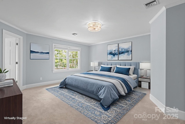315 Red Barn Trl, Matthews, NC 28104 - bedroom featuring light colored carpet and crown molding
