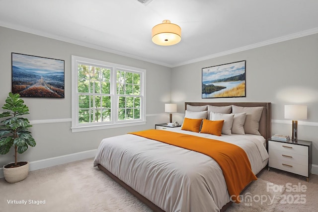 315 Red Barn Trl, Matthews, NC 28104 - bedroom featuring light colored carpet and crown molding