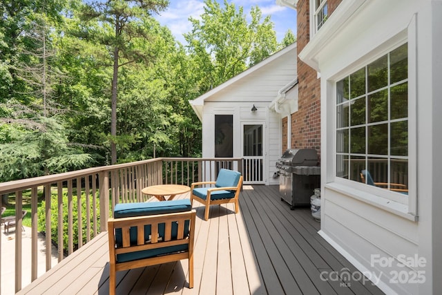315 Red Barn Trl, Matthews, NC 28104 - wooden terrace featuring a grill