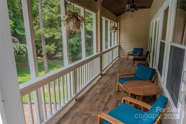315 Red Barn Trl, Matthews, NC 28104 - sunroom with a ceiling fan