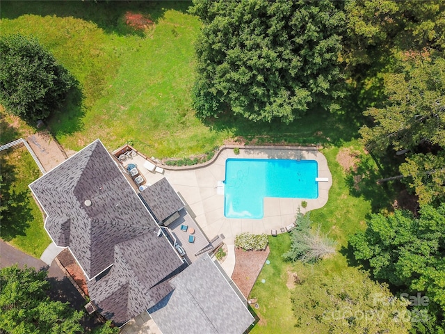 315 Red Barn Trl, Matthews, NC 28104 - aerial view of a pool