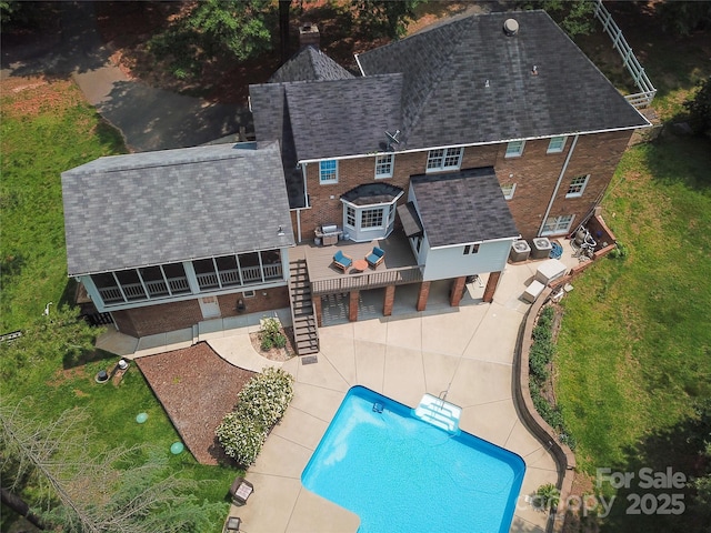 315 Red Barn Trl, Matthews, NC 28104 - aerial view of property and surrounding area with a pool