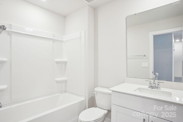 1413 Old Rivers Rd, Concord, NC 28027 - full bathroom featuring vanity, toilet, and bathing tub / shower combination