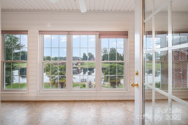 6823 Manatee Dr, Concord, NC 28025 - doorway to outside featuring a water view and wooden ceiling
