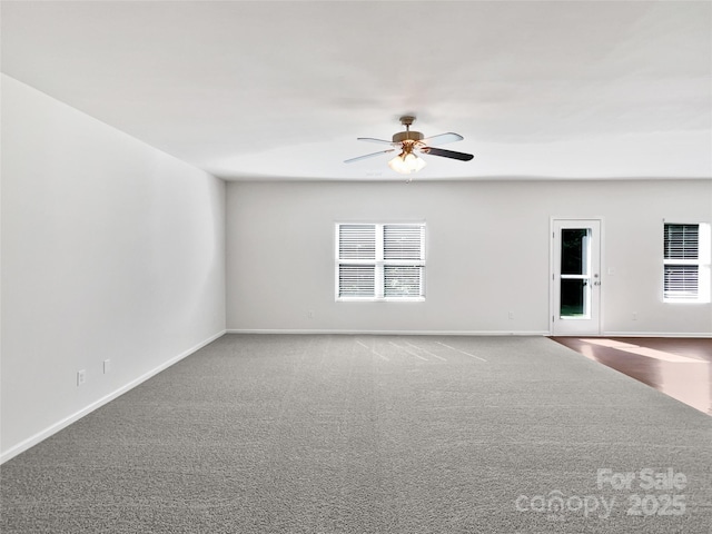 108 Greenway View Ct, Mount Holly, NC 28120 - spare room with a ceiling fan, baseboards, and carpet flooring