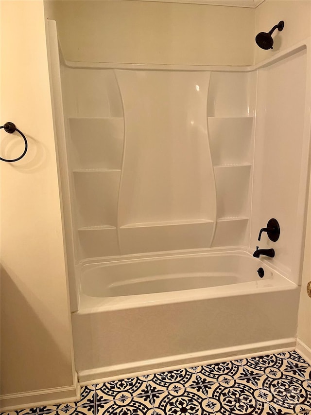 218 Hardin Cir, Grover, NC 28073 - full bathroom with baseboards, tile patterned floors, and shower / bathtub combination