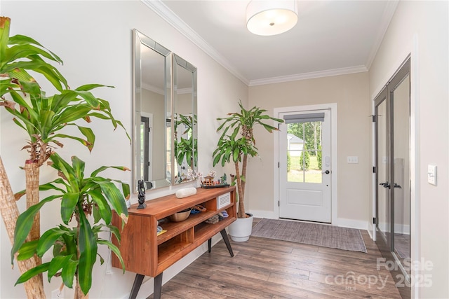 17 Baxter Woods Ln, Candler, NC 28715 - foyer entrance with wood finished floors and crown molding