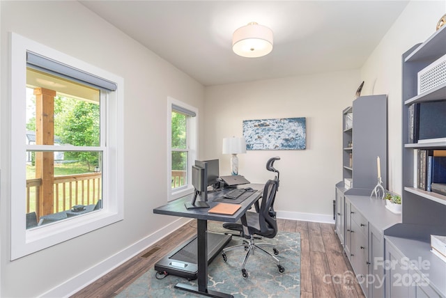 17 Baxter Woods Ln, Candler, NC 28715 - office area with dark wood finished floors and baseboards