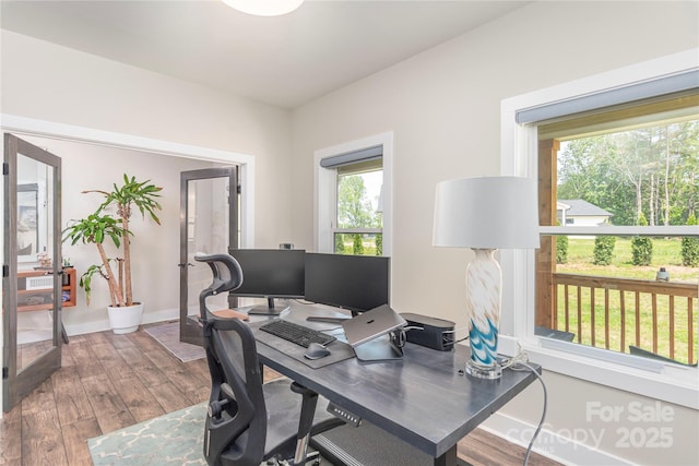 17 Baxter Woods Ln, Candler, NC 28715 - office area featuring hardwood / wood-style flooring and baseboards