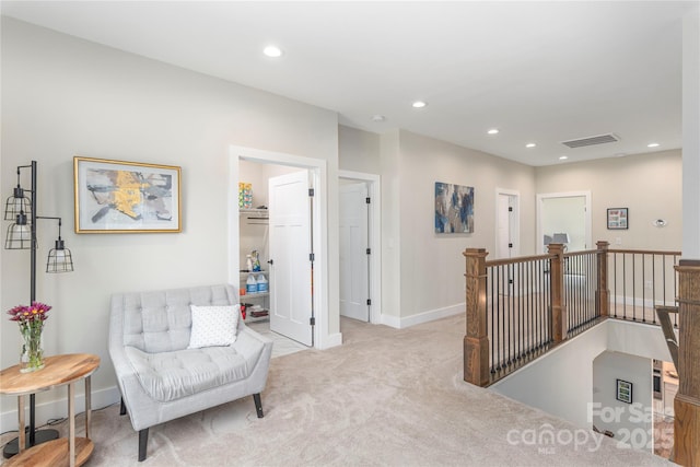 17 Baxter Woods Ln, Candler, NC 28715 - sitting room featuring an upstairs landing, carpet flooring, and recessed lighting