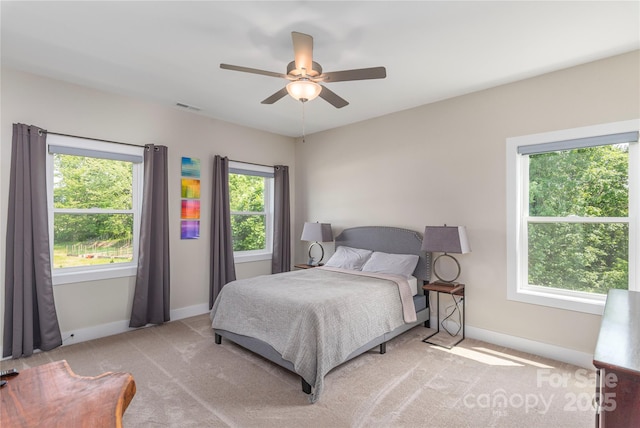 17 Baxter Woods Ln, Candler, NC 28715 - bedroom featuring light colored carpet and a ceiling fan