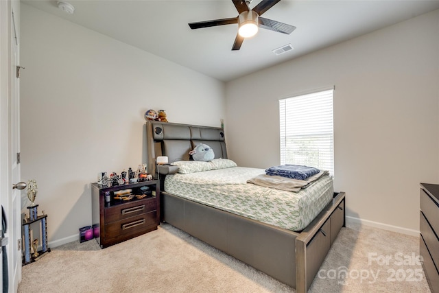 322 Olympia Way, York, SC 29745 - bedroom with light colored carpet, baseboards, and ceiling fan