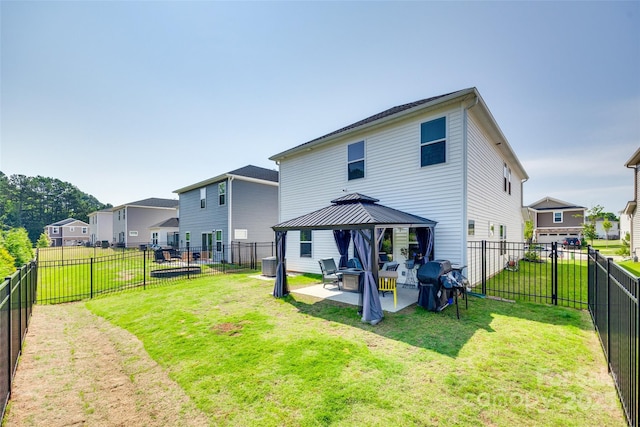 322 Olympia Way, York, SC 29745 - back of property with a gazebo, a patio area, central AC unit, and a residential view
