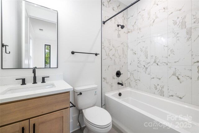 3903 Plainview Rd, Charlotte, NC 28208 - bathroom with toilet, vanity, and bathing tub / shower combination