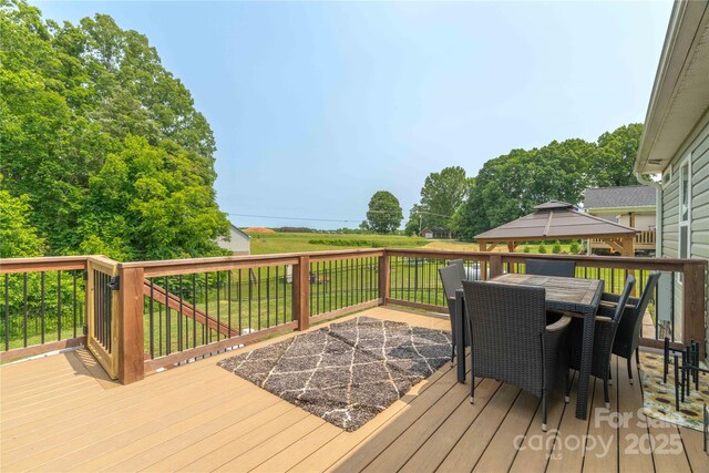 198 Anita Ln, Lexington, NC 27295 - deck featuring a gazebo and outdoor dining area